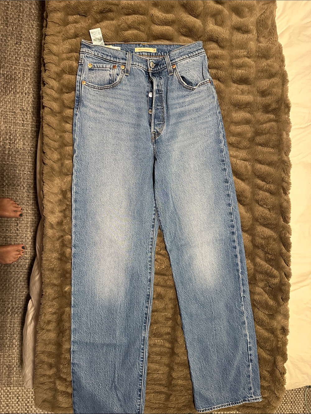 Levi’s Ribcage High-Rise Light Blue Women's Straight-Leg Jeans